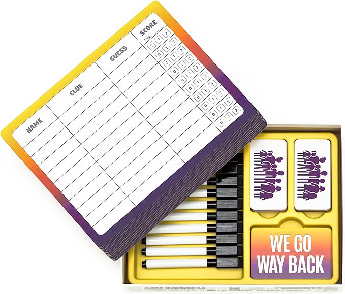We Go Way Back – Board Games for Adults – Family Games – Party Games - Game Night – Give Clues, Cues, and Codes - Best Friend Game – Do You Know Your Family and Friends