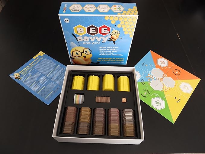 Engaging Hive Game - Strategy Planning for Survival Educational Hive Board Game Based on Bee Biology - Family, Ideal for Pre-Teenagers, Parents, Teachers - Board Games 8+ Year Old
