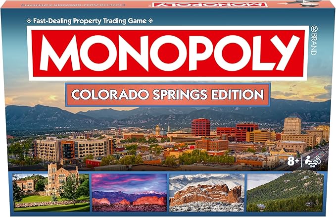 Monopoly Board Game – Colorado Springs, CO Edition: 2-6 Players Family Board Games for Kids and Adults, Board Games for Kids 8 and Up, Great for Game Night