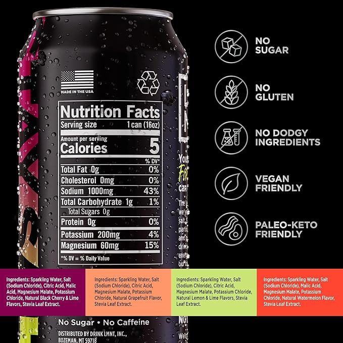 Drink LMNT Sparkling Electrolyte Drink - Variety Pack | 12-Count