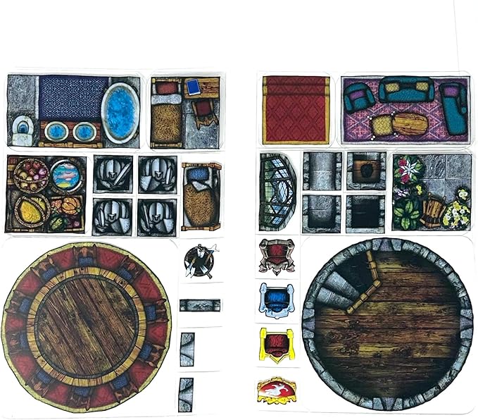 Castle - 40pc Double-Sided Castle & Terrain Pieces for Starters & Masters Alike - Roleplaying Objects for Dungeons & Dragons - Immersive Map Accessories for DND 5E, Pathfinder & Warhammer RPGs
