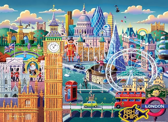 Boardwalk Puzzles London, 1000 Piece Jigsaw Puzzle for Adults, Made in USA