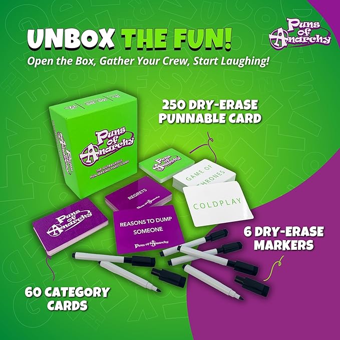 Puns of Anarchy - The Outrageous Pun-Making Game - No Bands, Movies, or Famous Things are Safe from Becoming Hilarious Wordplay Game for Creative People