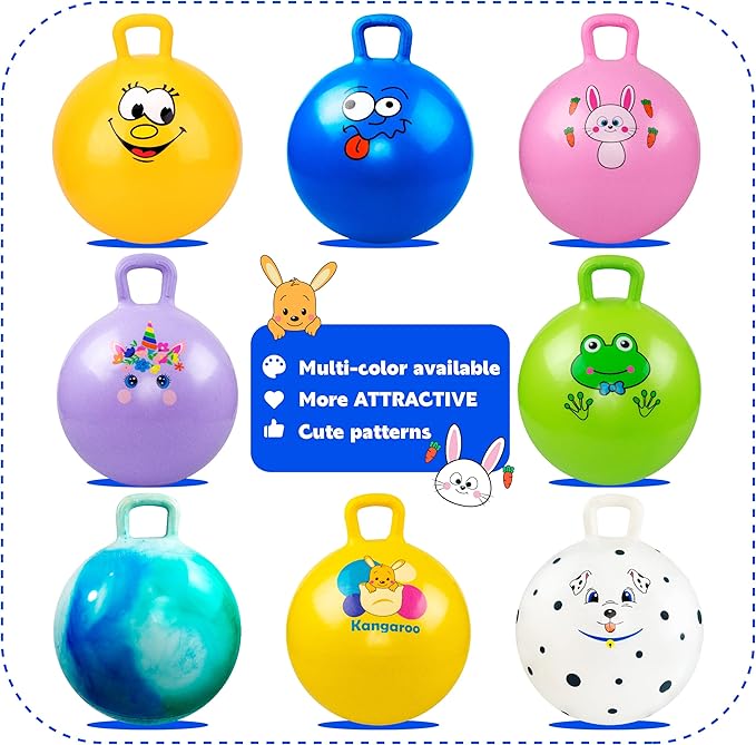 EVERICH TOY Hopper Ball, Bouncing Ball with Handle, 22 Inches Jumping Hoppity Hop Toys, Sit and Bounce on Toys for Boys and Girls Gifts