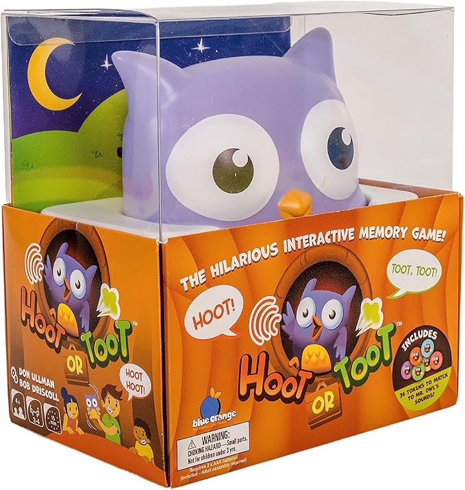 Electronic Toy Game, Interactive Educational Memory Matching Game, for Preschool, Kids, Family Game Nights and Play Dates, 2 to 4 Players, Ages 4+, Hoot or Toot by Blue Orange Games