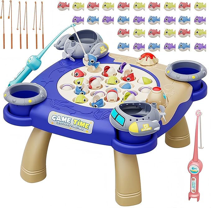 Magnetic Fishing Game for Kids Toddlers 3-8 Years Old, 47-Piece Fishing Toy Set, Fun Fishing Board Game, for 3-8 Year Old Boys Girls