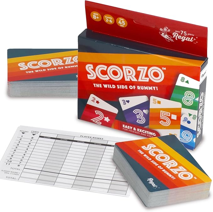 Regal Games - ScorZo - Rummy Card Game - Family Fun Friendly - 2-6 Players Ages 8+