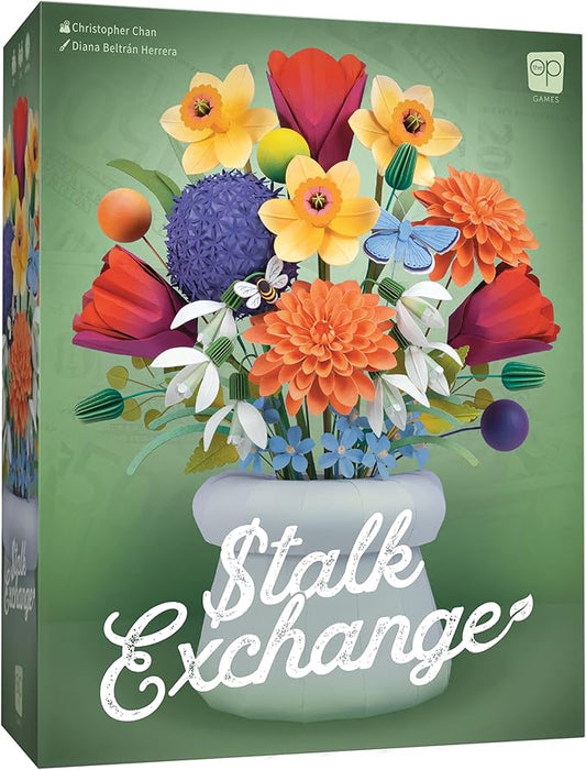 Stalk Exchange Board Game, Beautiful Flower and Gardening Themed Strategy Game, Fast, Fun, Economic, and Competitive, Ages 10+, 2-5 Players, 45+ Min Play Time, Game Design by Christopher Chan
