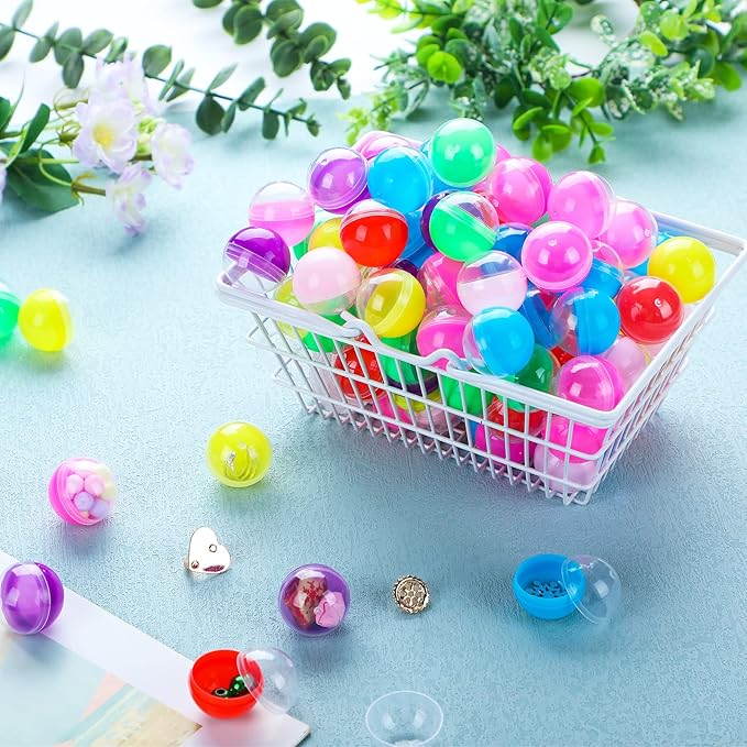 Sosation 150 Pcs 1.1 Inch Gumball Vending Machine Capsules Plastic Containers Toy Empty Round Capsules for Prizes Party Favors
