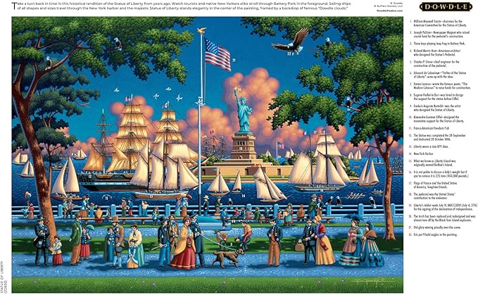 Buffalo Games - Eric Dowdle - Statue of Liberty - 300 Piece Jigsaw Puzzle for Adults - Challenging Puzzle Perfect for Game Nights - Finished Size is 21.25 x 15.00
