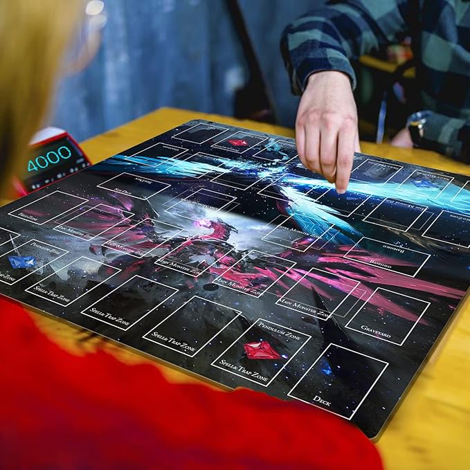 Card Rubber Mat - 2 Player, Square playmat for Gamer 60x60cm/23.6x23.6inch