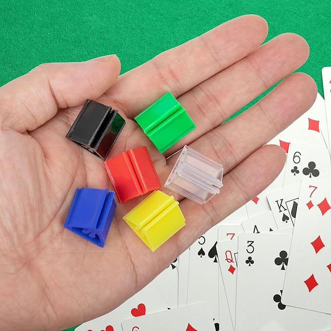 120 PCS Plastic Game Card Stands Colorful Blank Board Markers Holder for Price Tags Menus Labels Party Favor Supplies 6 Colors