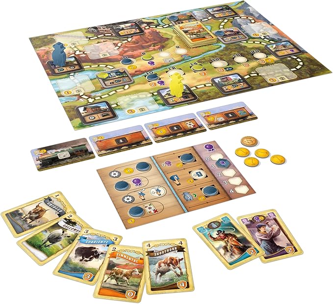 Great Western Trail El Paso Board Game - Fast-Paced Cattle Trade Strategy Game, Compact, Travel-Friendly for Kids & Adults, Ages 12+, 1-4 Players, 60-90 Min Playtime Made by Lookout Games