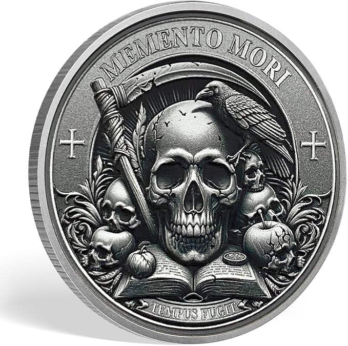 Memento Mori Coin Momento Mori Coin Skull Coin Stoic Gifts Memento Mori Calendar Living Memento Mori Amor Fati Coin (Memento Mori Coin - 3)