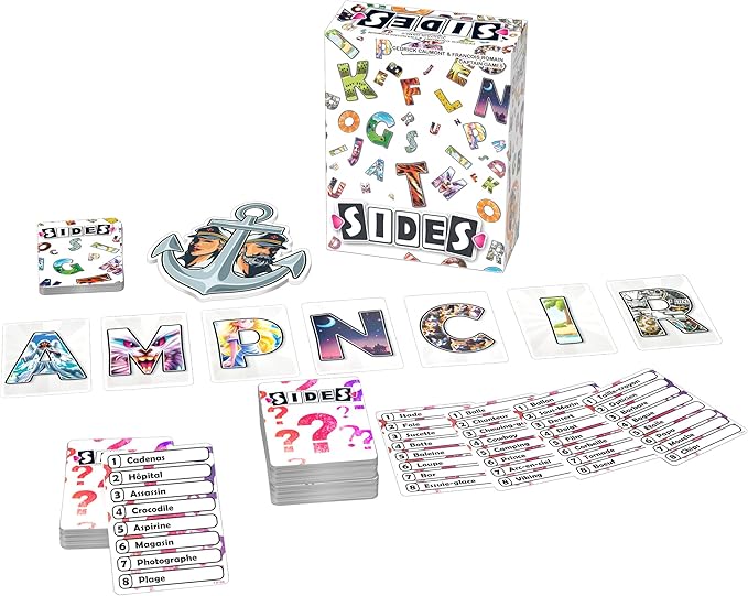 Sides Board Game - A Word-Guessing Challenge of Subtlety and Cooperation, Strategy Game for Kids and Adults, Ages 10+, 2-9 Players, 45 Minute Playtime, Made by Captain Games