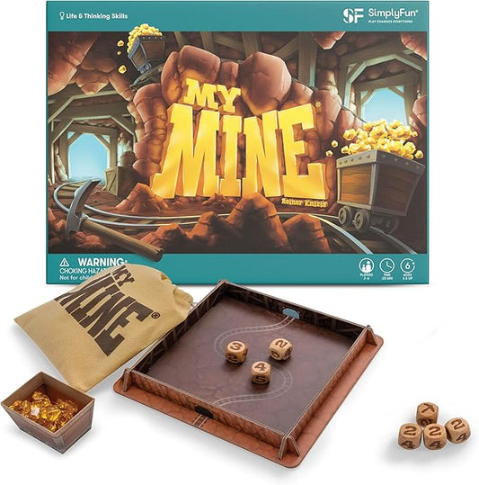SimplyFun My Mine - Engaging Dice Based Probability & Strategy Game to Learn and Master Outcome Prediction, Fun Educational Experience for 2-6 Players, Suitable for Ages 6 and Up