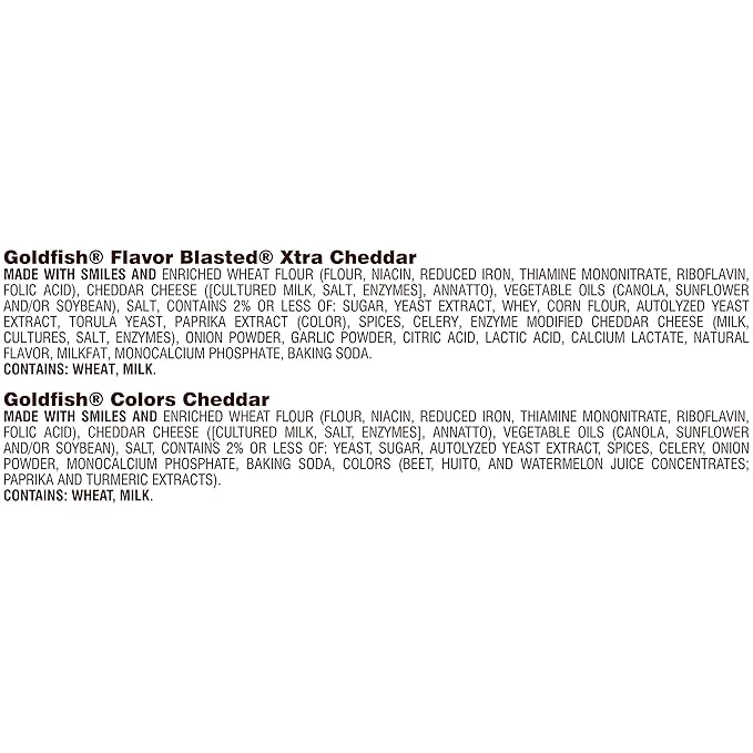 Goldfish Dynamic Duo Variety Pack, Colors Cheddar & Flavor Blasted Xtra Cheddar, Snack Packs, 20 Ct