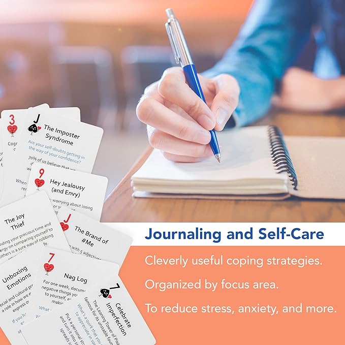Mind Brain Emotion 52 Essential Coping Skills Cards - Self Care Exercises for Stress and Social Anxiety Relief - Resilience, Emotional Agility, Confidence Therapy Games for Teens, Adults