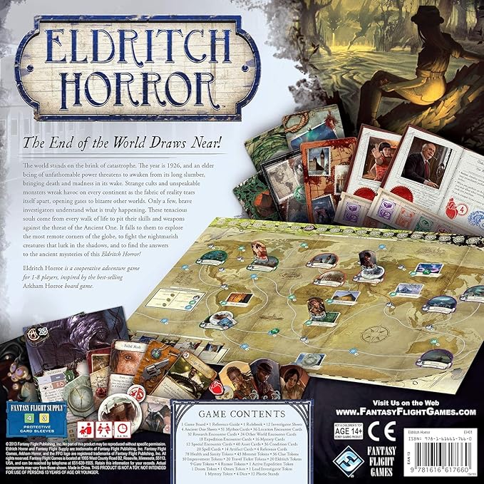 Eldritch Horror Board Game (Base Game) | Mystery, Strategy, Cooperative Board Game for Adults and Family | Ages 14+ | 1-8 Players | Avg. Playtime 2-4 Hours | Made by Fantasy Flight Games