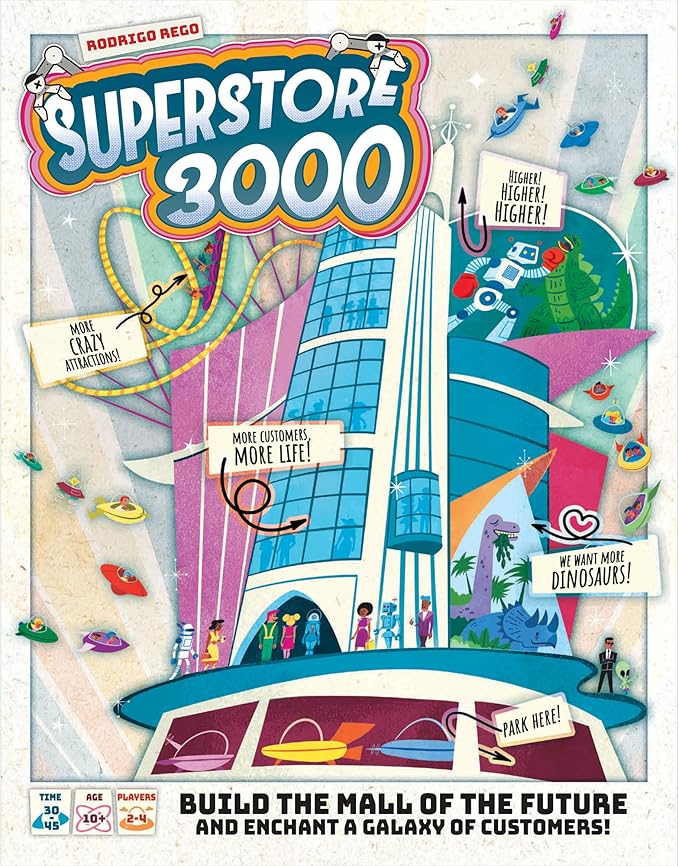Superstore 3000 Board Game - Build Your Dream Mall in Space! Strategy Game, Fun Family Game for Kids & Adults, Ages 10+, 2-4 Players, 30-45 Minute Playtime, Made by Space Cowboys