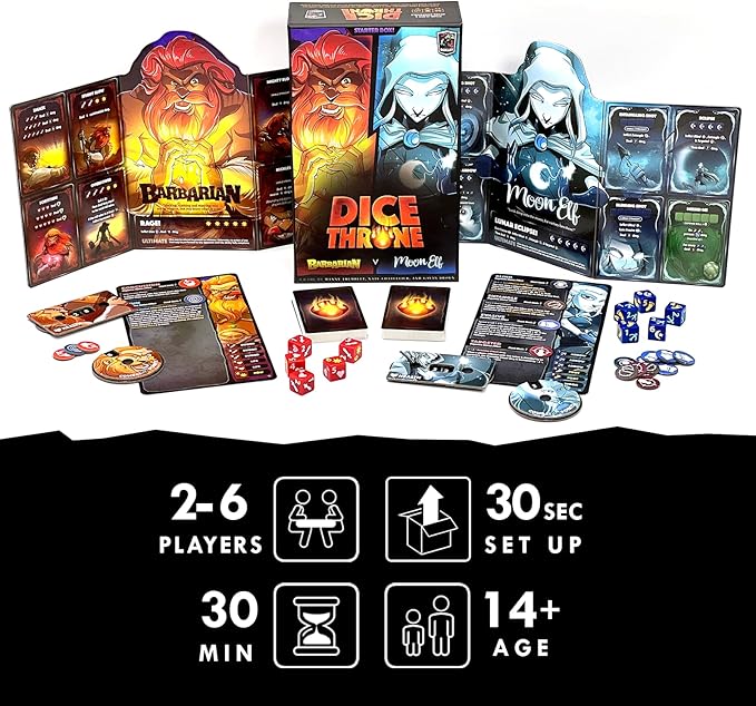 Two Hero Box - Barbarian v Moon Elf - Fast Playing Collectible Tabletop Game