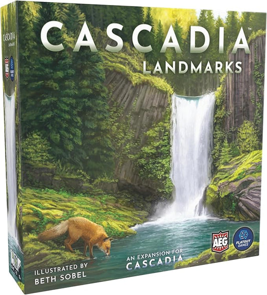 AEG & Flatout Games | Cascadia: Landmarks - Expansion for Award-Winning Board Game, Cascadia | Easy to Learn | Quick to Play | Ages 10+ | Adds 5th & 6th player