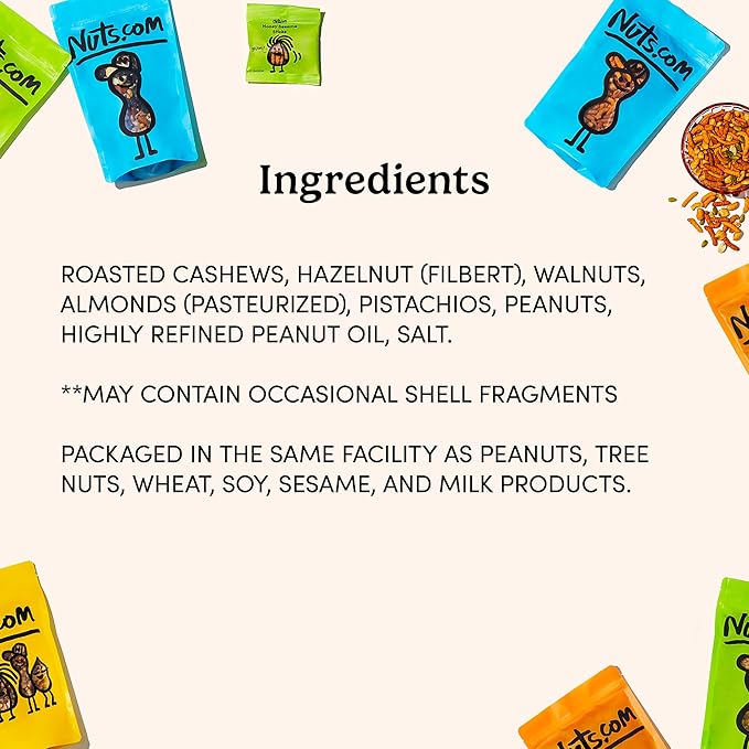 Nuts.com Nuts Assortment Tray – Mixed Nut Sampler Box for Summer and Festive Gifts – 2 lb Care Package Includes a Heart Healthy Variety of Cashews, Pecans, Pistachios & More