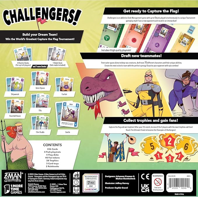 Challengers Card Game | Strategy/Interactive Deck Management Game | Fun Family Game for Adults and Kids | Ages 10+ | 1-8 Players | Average Playtime 45 Minutes | Made by Z-Man Games