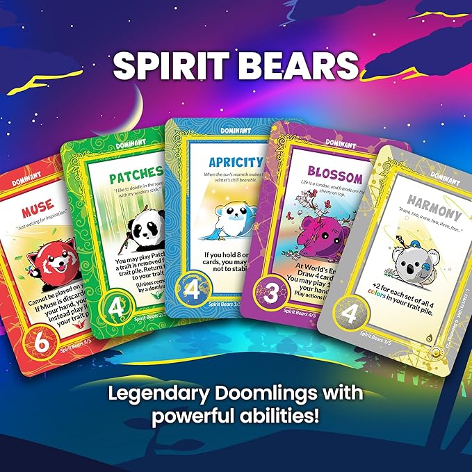 Doomlings Overlush - Mystery Expansion Card Game - 4X Booster Packs (60 Total Gameplay Cards, Including 4X Rare Holofoil Collectibles) | Family, Kids and Adult TCG Party Game | 2-6 Players | Ages 8+