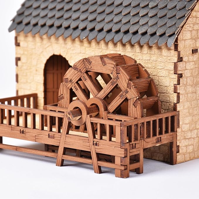 I BUILT IT Wooden Mill-Hybrid Medieval Windmill, Watermill, Blacksmith Workshop -3D Wooden Puzzles for Adults to Build - Engineering DIY Mechanical Model Kit,352PCS,Assembly Time 8H, Realistic