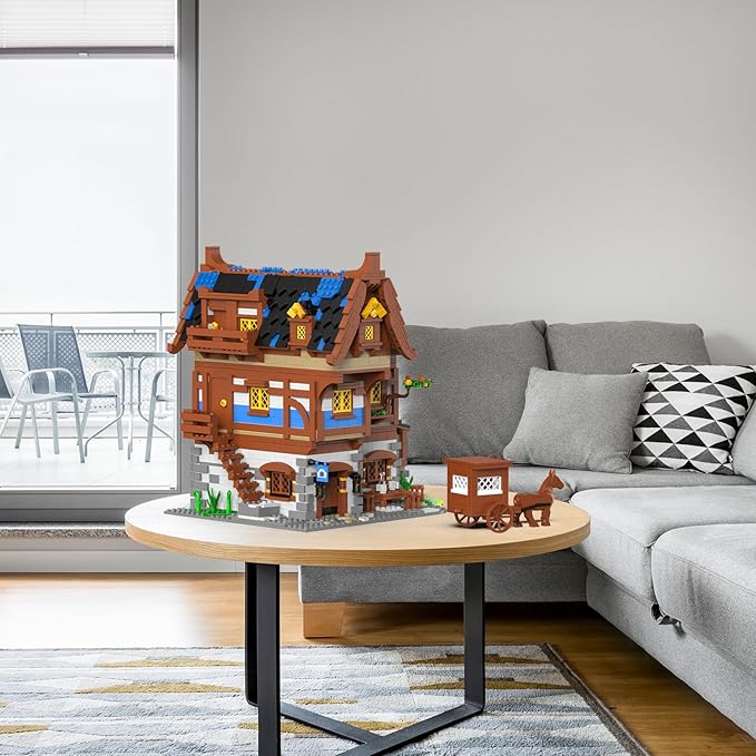 JMBricklayer Medieval 30108 House Building Sets for Adults - Creative Tavern Medieval Castle Construction Toys, Collectible Display Model Kits, Office or Room Decor Gifts for Girls Boys