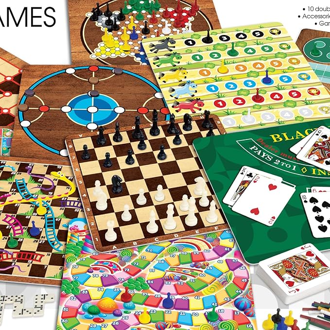 365 Games - Traditional Strategy Board & Card Games, Tin Storage Container, Game for Each Day of Year, Family, Ages 6+, 1-8 Players
