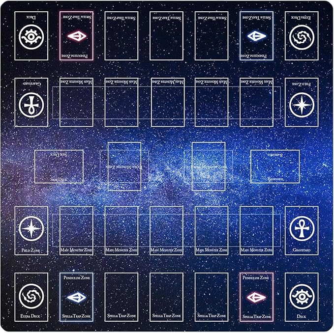 Card Rubber Mat - 2 Player, Square playmat for Gamer 60x60cm/23.6x23.6inch