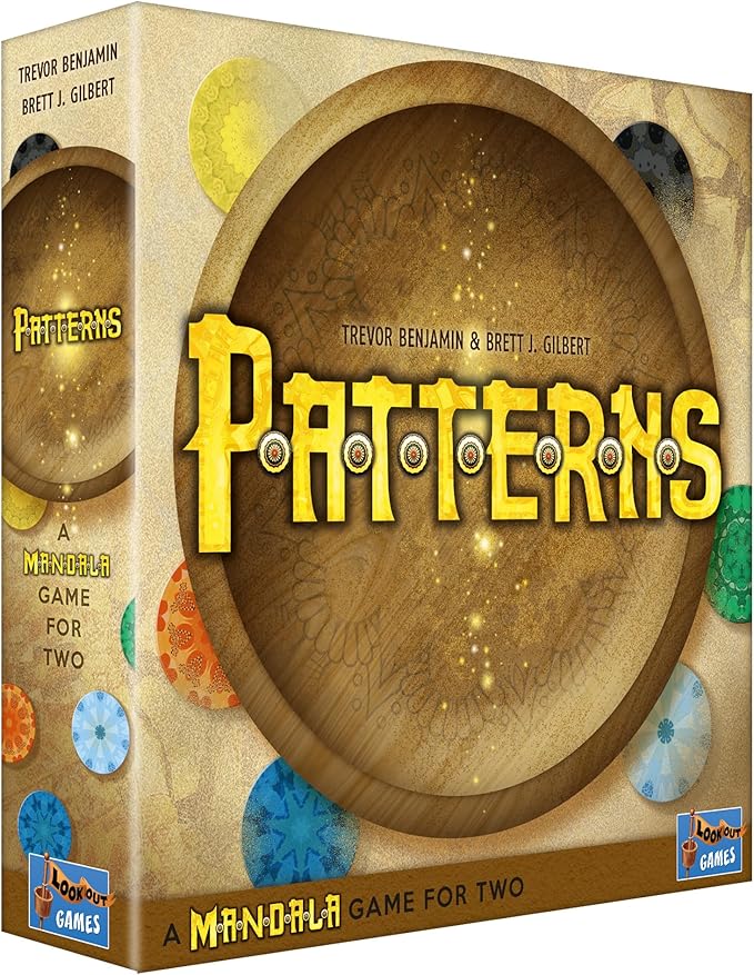 Patterns: A Mandala Game - Engaging Strategy Board Game with Unique Tea Towel Play Mat, Fun Family Game for Kids and Adults, Ages 10+, 2 Players, 15 Minute Playtime, Made by Lookout Games