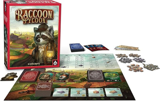 Raccoon Tycoon - Gateway Strategy Board Game for Adults and Family | Fast, Fun, Economic and Set-Collecting Competitive Game | 2-5 Players | Ages 8 and Up | 60-90 Minutes | by Forbidden Games