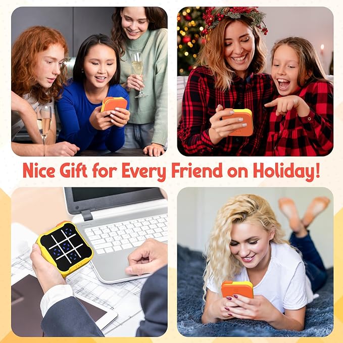 Tic Tac Toe Bolt Game, Handheld Electric Puzzle Game Console, Gift Ideal for Kids and Adults' Birthday