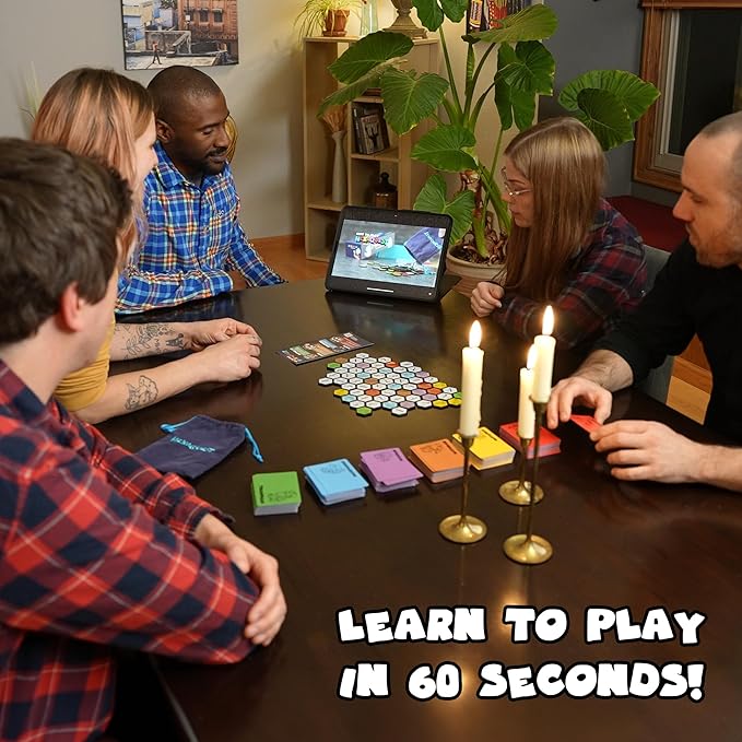 The Strategic Trivia Board Game – 1500 Questions, 6 Categories, 65 Hexagon Tiles, Premium Bag – Fun, Quick to Learn, Perfect for Game Nights, Families & Parties