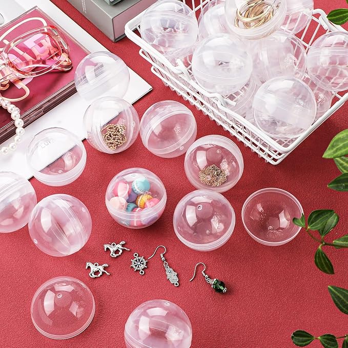 Sosation 150 Pcs 2 Inch Gumball Vending Machine Capsules Empty Round Capsules Plastic Containers Toy Supplies for Easter Prizes Party Favors
