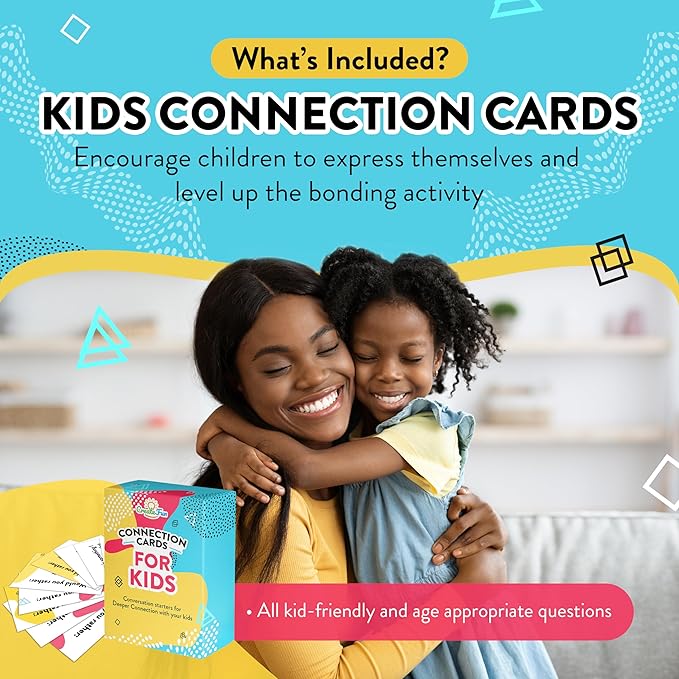 Conversation Cards Set for Kids & Adults - 202 Family Conversation Starters for Deeper Connection for Couples & Children - Engaging & Fun Connection Cards for Ages 3-103 - Help Improve Family Bonding