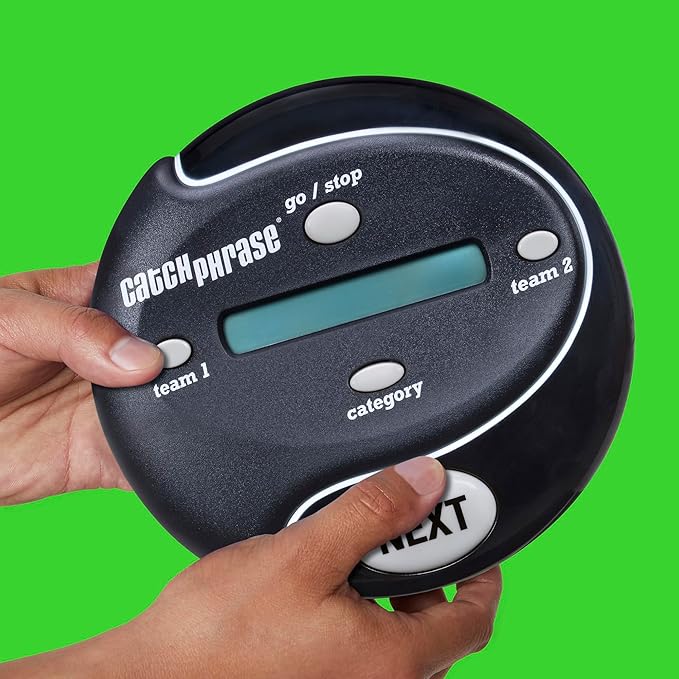 Hasbro Gaming Catch Phrase Electronic Game | Fun Active Handheld Party Games for Adults, Teens, and Kids | Ages 12+ | 4 or More Players, 2 Teams | Portable Family Travel Games (Amazon Exclusive)