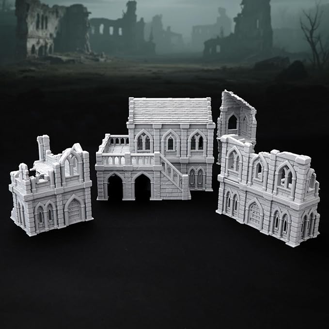 AUSPDICE AF686 Town Buildings RPG Terrain Set for DND Accessories, TTRPG Buildings, Table Maps Characters and Dungeons and Dragons Scenario Pieces