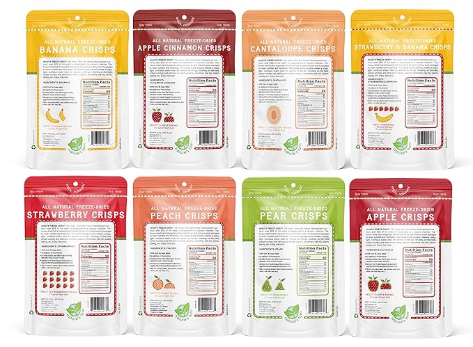 Nature’s Turn Freeze-Dried Fruit Crisps –Healthy, Gluten-Free,Crispy & Delicious, Plant-Based Snack, Ideal for Cereal, Smoothies, School Lunches, & On-the-Go, Mega Variety Pack of 16 (0.53 oz Each)