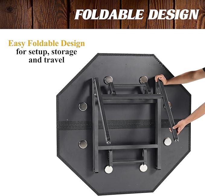 Barrington Poker Multiple Styles Folding Poker Table & Poker Table Top/Dining Table Collection, Durable Padded Rail Tables with Felt Playing Surface, Perfect for Texas Holdem Games