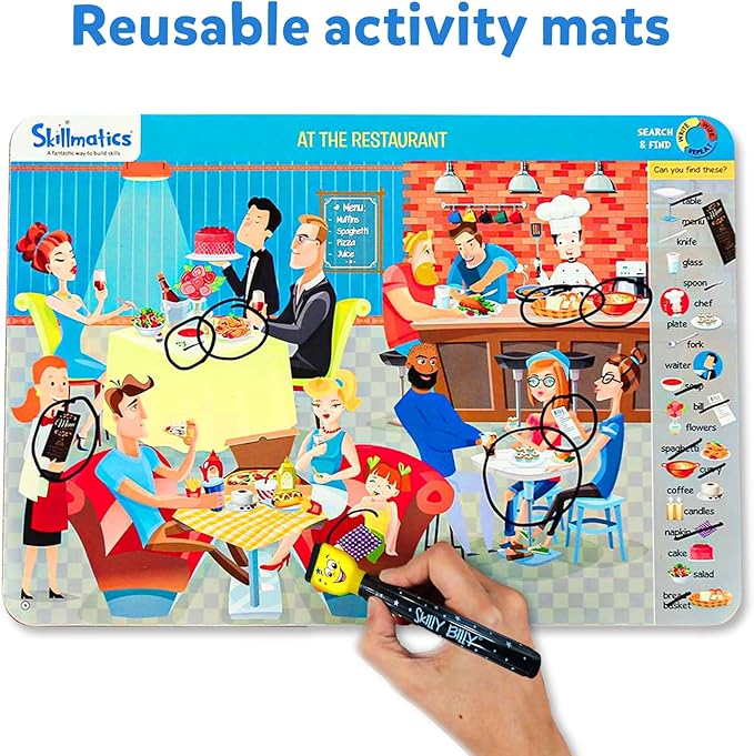 Skillmatics Search and Find Educational Game - Reusable Preschool Learning Activities, Perfect for Toddlers & Kids Who Love Toys, Art & Crafts, Builds Vocabulary, Gifts for Ages 3, 4, 5, 6