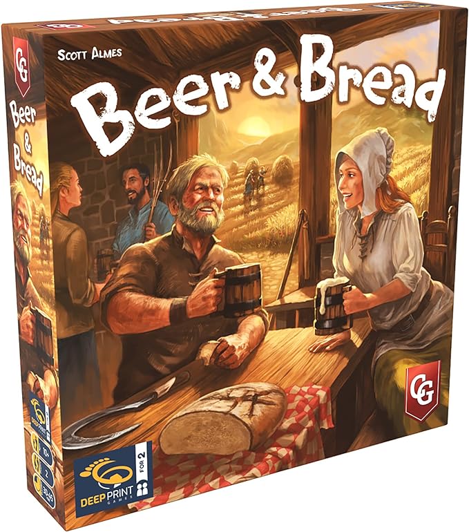 Beer & Bread Multi-Use Card Game, Resource Management Strategy, Head-to-Head Brewing & Baking, Ages 10+, 2 Players, 30 Minute Playing Time