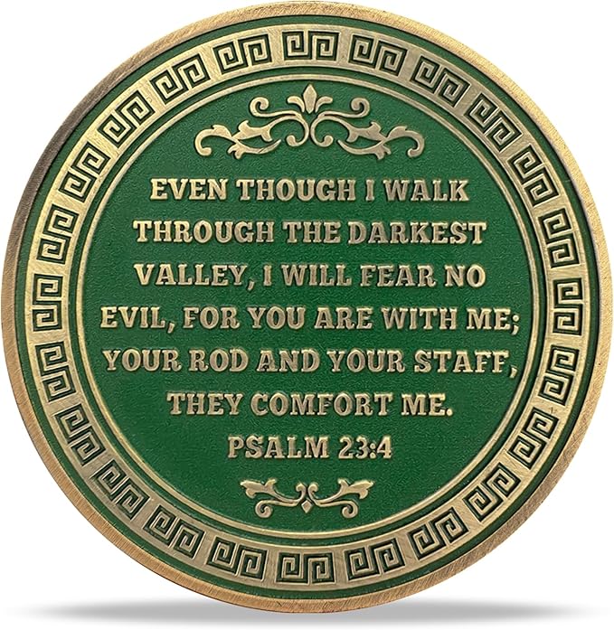 40 Jesus Shepherding Religious Coin Inspirational Bible Verse Medallion Faith-Based Gifts for Spiritual Encouragement for Men & Women