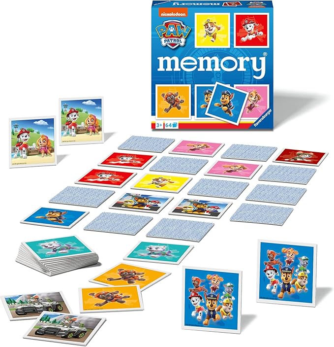 Ravensburger Paw Patrol Memory Game - Matching Picture Snap Pairs for Kids Age 3 Years Up - Educational Todder Toy