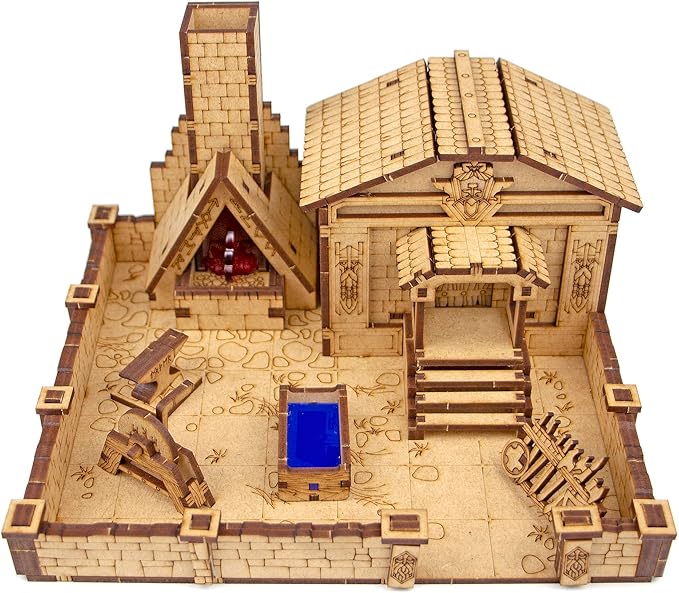 TowerRex Dwarven Forge D&D Terrain, Tabletop Buildings, Modular Battle Mat Grid, DND Accessories, Props for Dungeons & Dragons, Pathfinder, Warhammer, Wargaming Scenery for 25mm 32mm 28mm Miniatures
