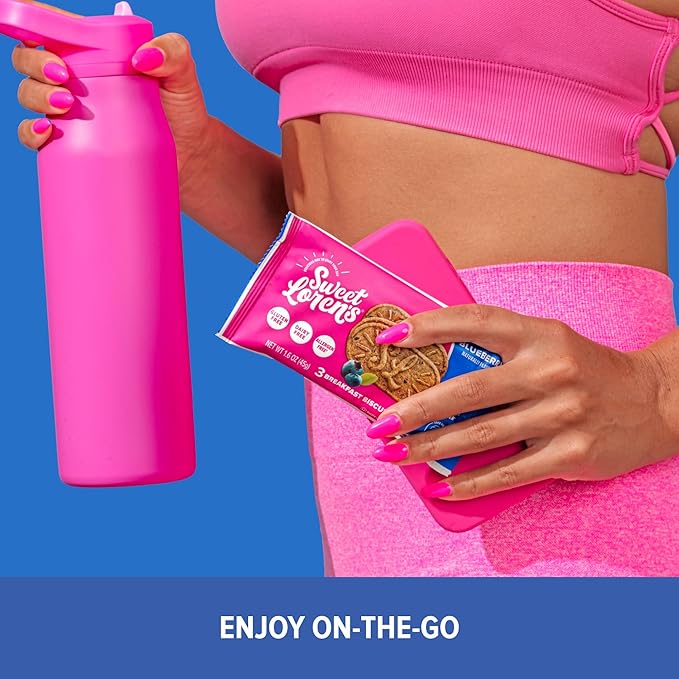 Sweet Loren's Vegan Breakfast Biscuits | Blueberry | 4g Protein, 19g Whole Grains | Plant Based, Gluten Free, Dairy Free, Nut Free Snacks | 6 Pack (30 Total Biscuits, 1.6 ounce each)