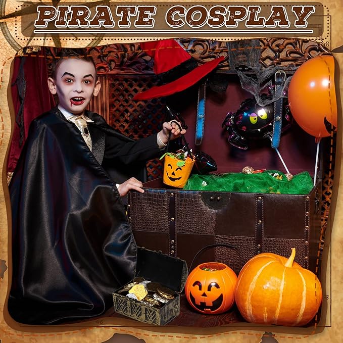 Hanaive 100 Pcs Metal Pirate Coins Treasure Chest Spanish Doubloon Fake Coins Tokens for Kids Board Games Pirate Party Cosplay (Novelty Style)